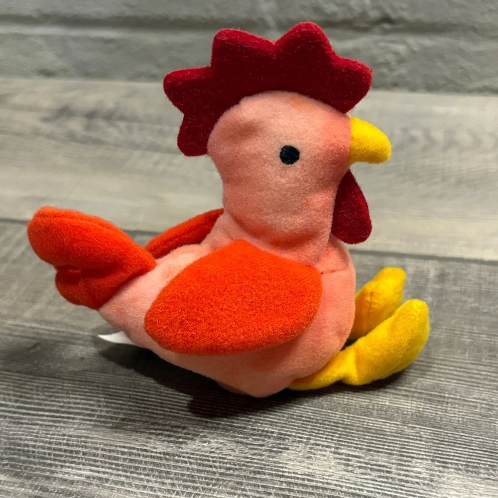 Ty 1993 Vintage Teenie Beanie Babies Strut The Rooster NWT